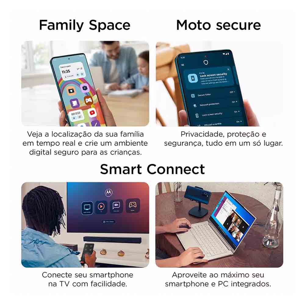 Smartphone Motorola Moto G75 5G, 256GB, Preto, Tela 6.8, Câmera Traseira 50 MP OIS + 8 MP e 16GB RAM