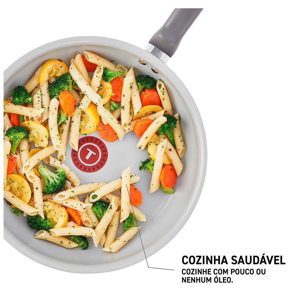 Jogo de Panelas Tefal Recycled Ceramic Cinza 10 Peças