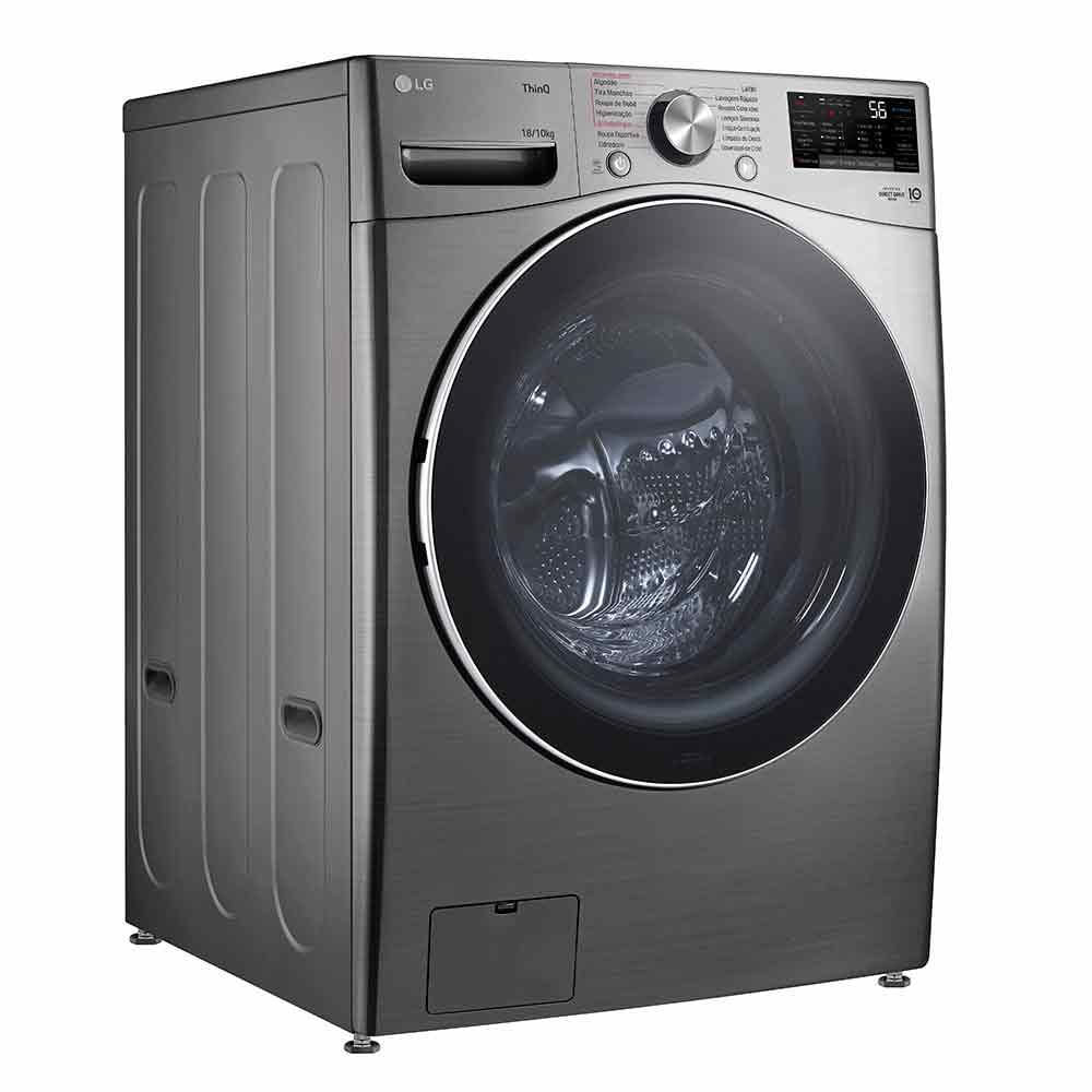 Lava e Seca Smart LG 18kg Inox Look com AIDD™ WD18SV2S6BA