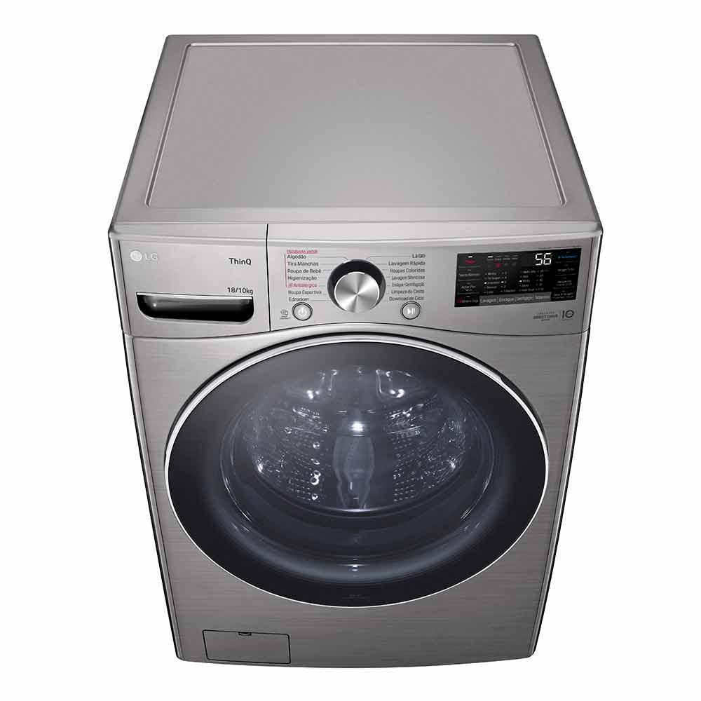 Lava e Seca Smart LG 18kg Inox Look com AIDD™ WD18SV2S6BA