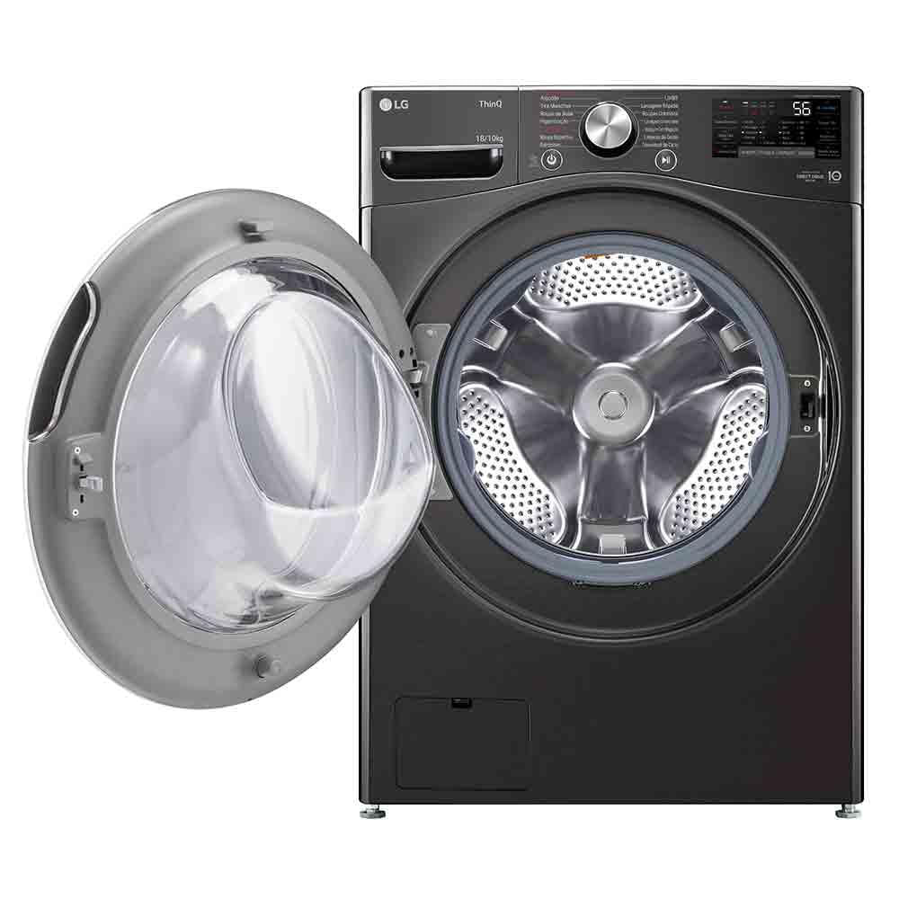 Lava e Seca 18Kg LG Smart Black Inox com 14 Programas de Lavagem - WD18BV