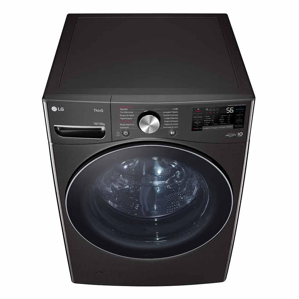 Lava e Seca 18Kg LG Smart Black Inox com 14 Programas de Lavagem - WD18BV
