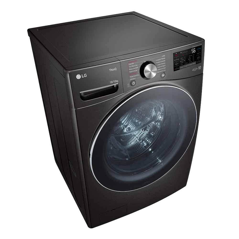 Lava e Seca 18Kg LG Smart Black Inox com 14 Programas de Lavagem - WD18BV