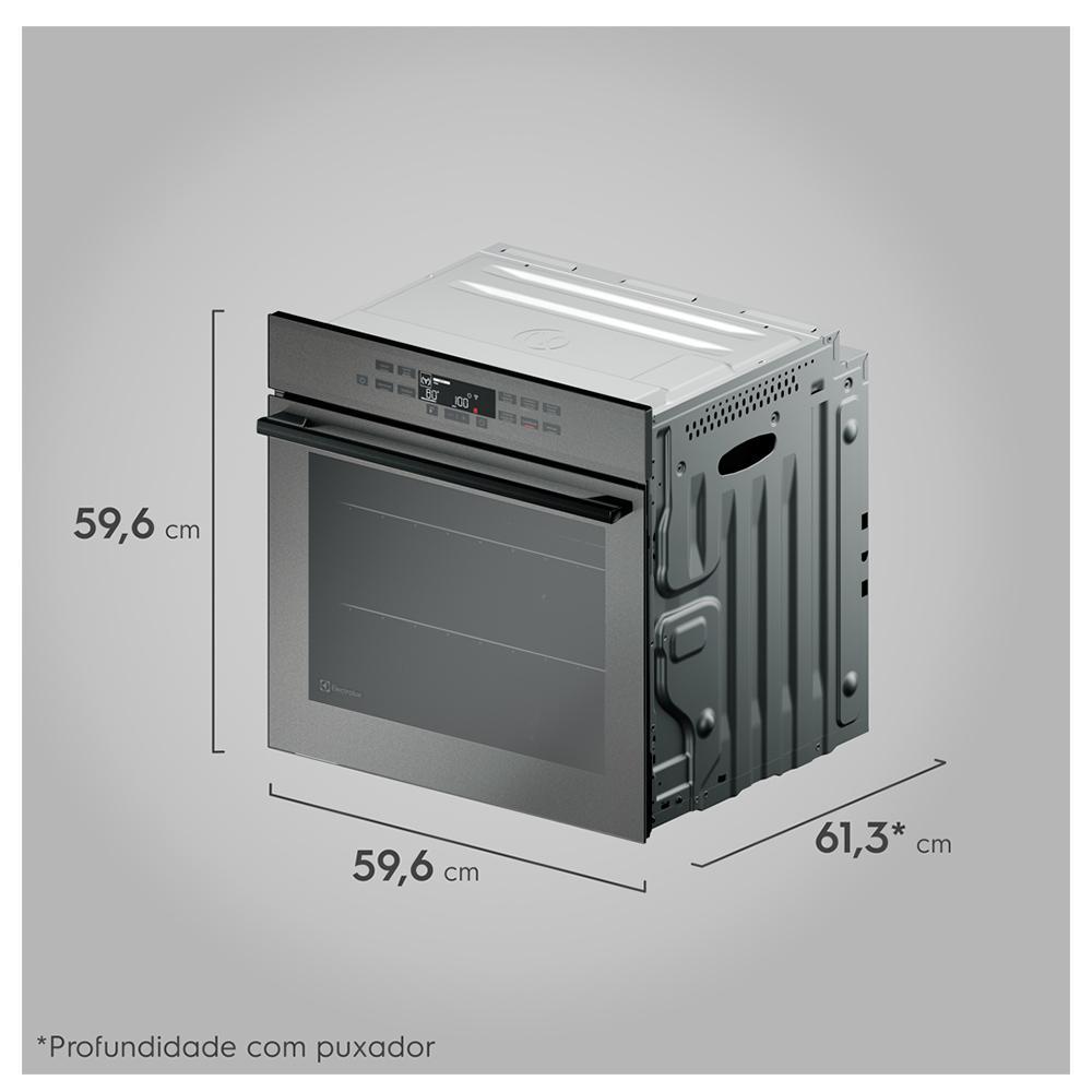 Forno Elétrico Embutir Electrolux Expert  80 Litros de Capacidade, Grill e Painel Touch Cinza Metalizado - OE8EW