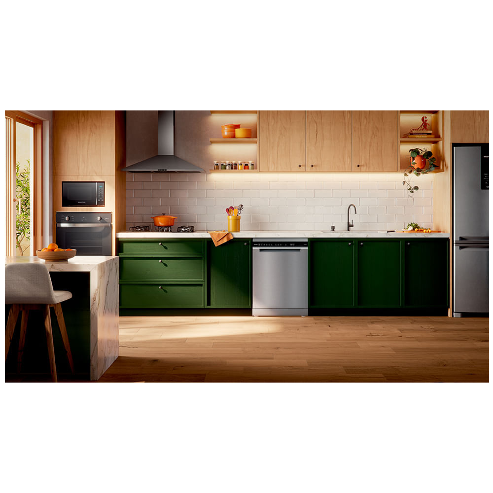 Lava-Louças Brastemp com Smart Sensor Inox com 15 Serviços, 05 Programas de Lavagem - BLF61AR