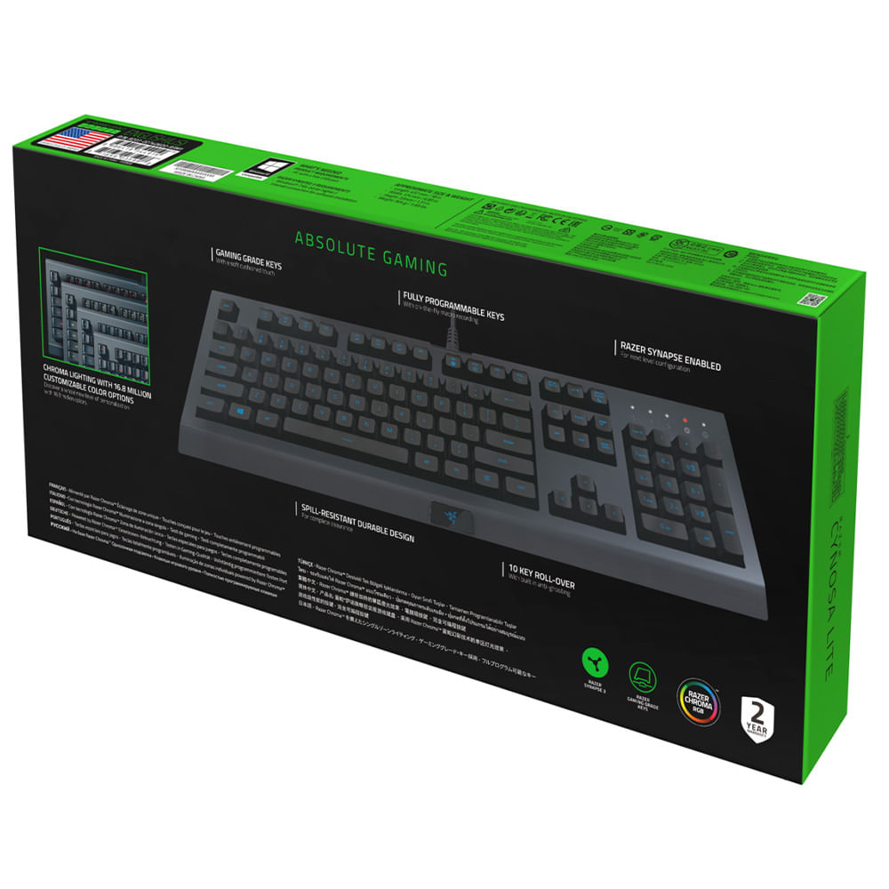 Teclado Cynosa Lite Membrana US - Razer - Preto - RZ030274U