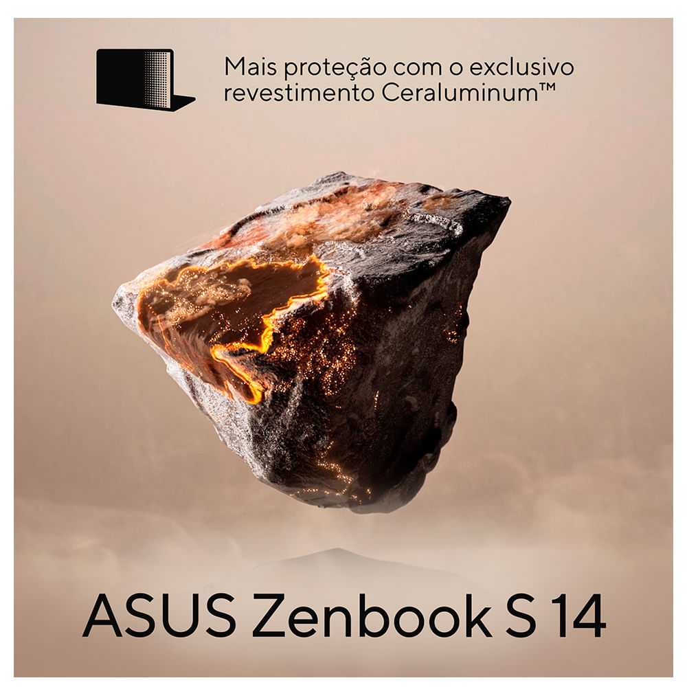 Notebook Asus Zenbook S 14, OLED Intel Core Ultra 7, 32GB, 1000 GB, W11 Home, Tela 14" - UX5406SA-PZ172W