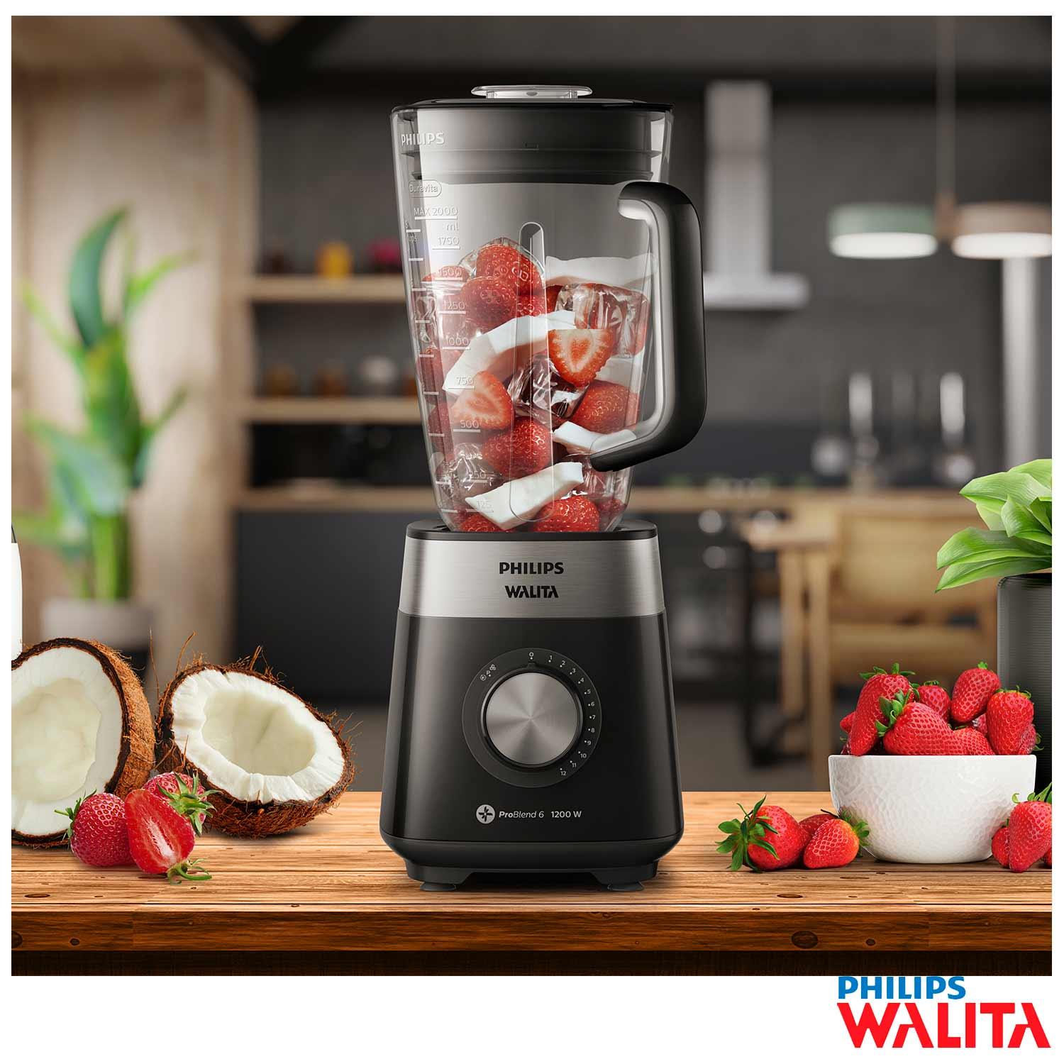 Liquidificador Philips Walita Problend com 12 Velocidades e Jarra  Tritan com 3,0 Litros Preto - RI2242