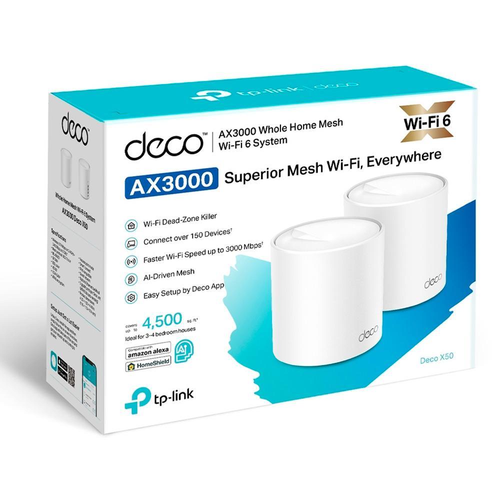 Roteador Wifi Mesh TP-LINK Deco X50 Gigabit Dual-Band AX3000 com 02 Unidades
