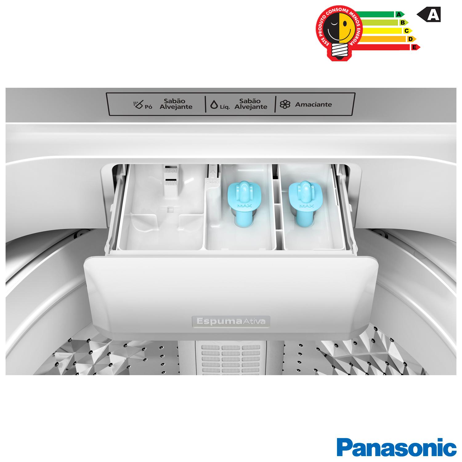 Lavadora de Roupas Panasonic 12kg Branca com 8 Programas de Lavagem - NA-F120B1WA