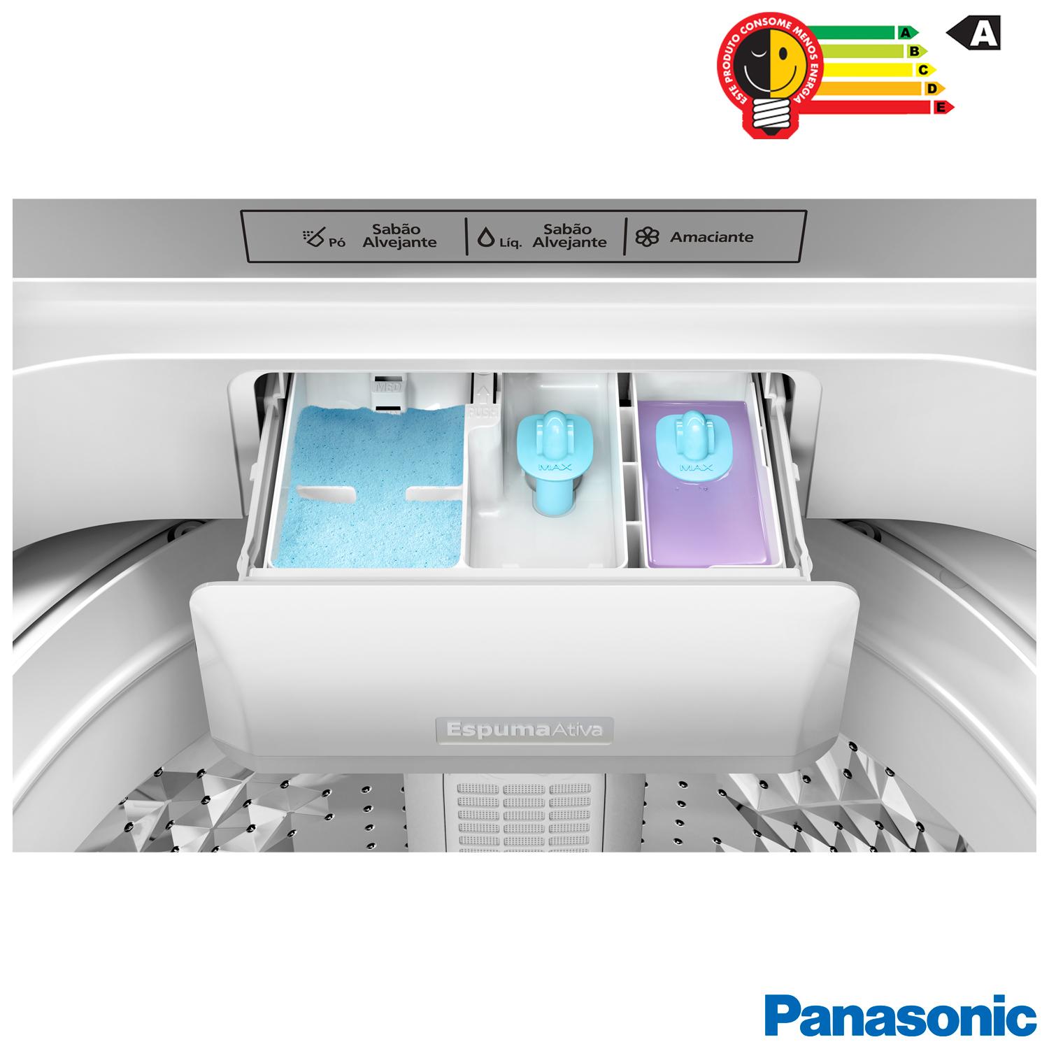 Lavadora de Roupas Panasonic 12kg Branca com 8 Programas de Lavagem - NA-F120B1WA