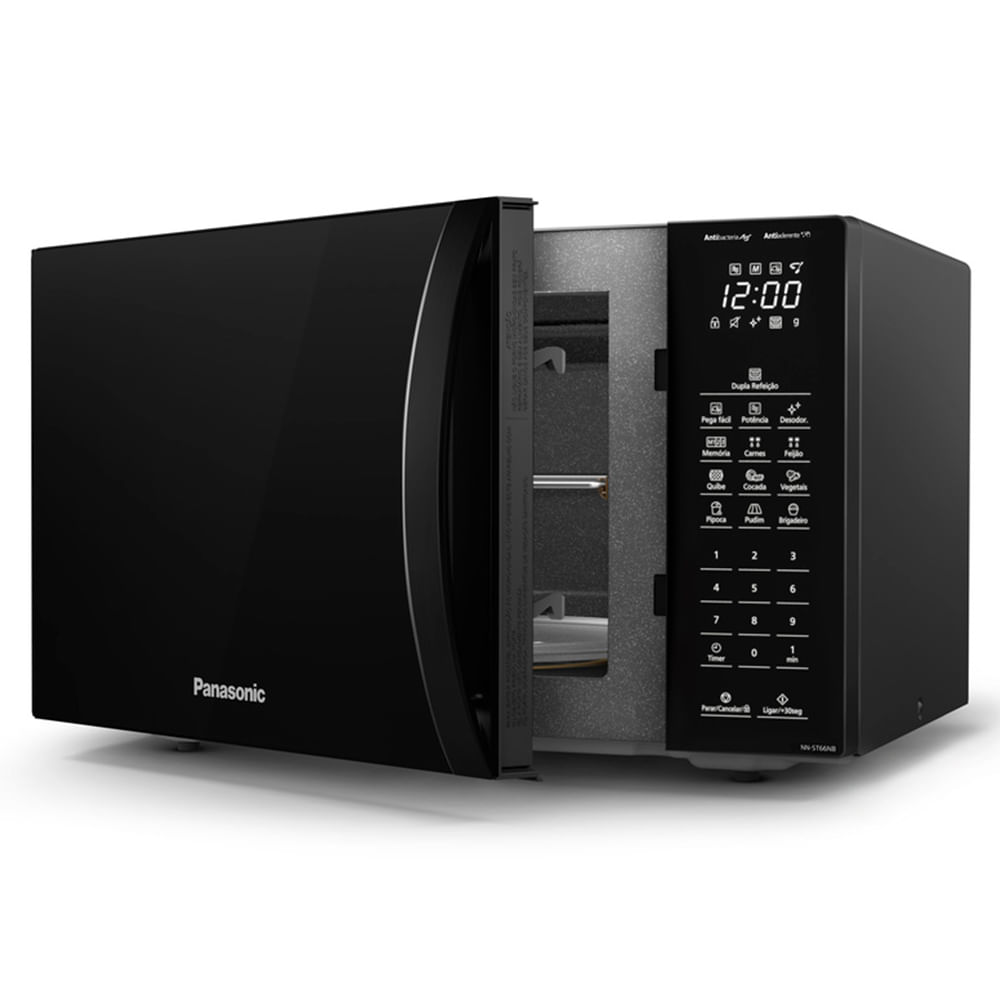 Microondas de Mesa Panasonic com 34 Litros Preto - NN-ST66NBRUN