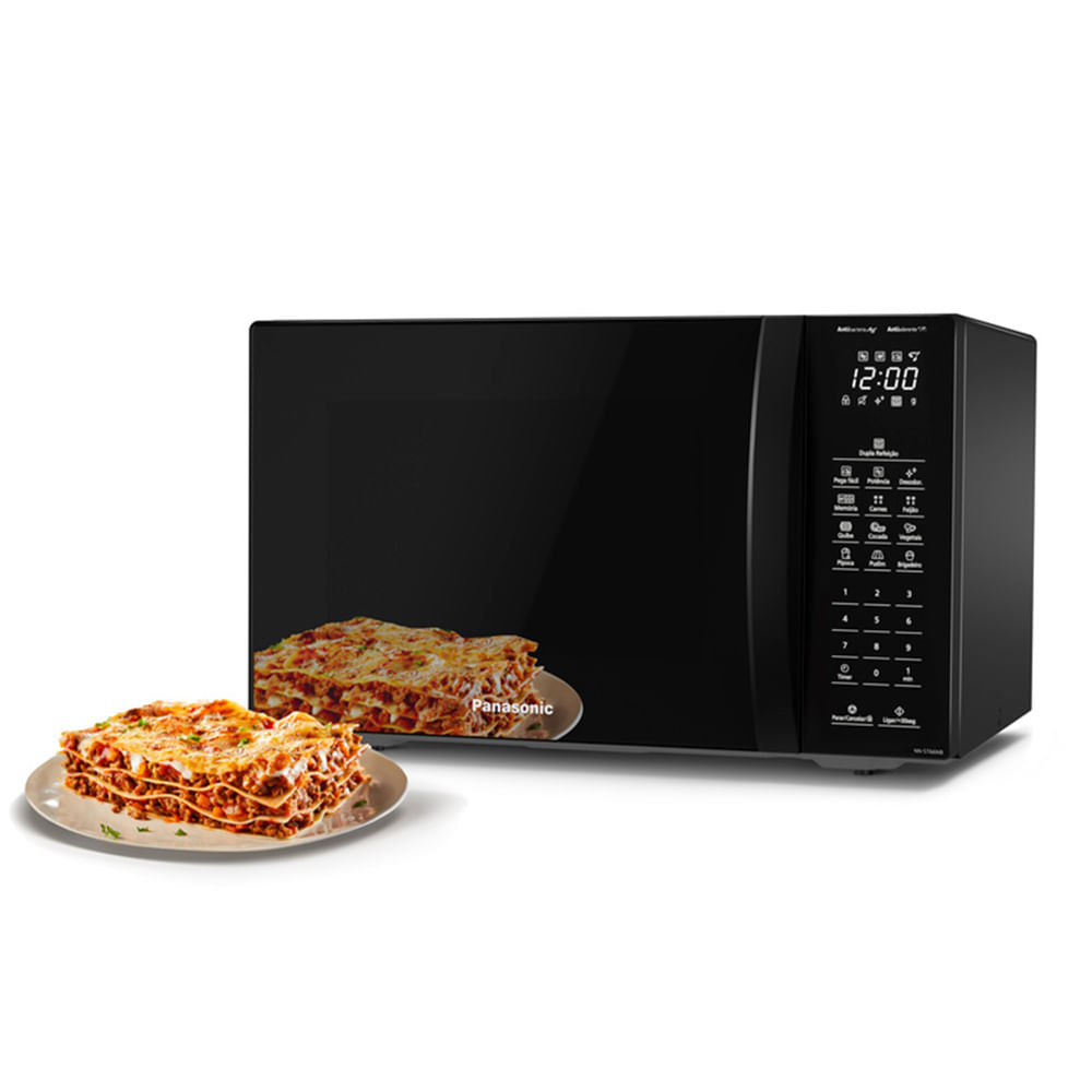 Microondas de Mesa Panasonic com 34 Litros Preto - NN-ST66NBRUN