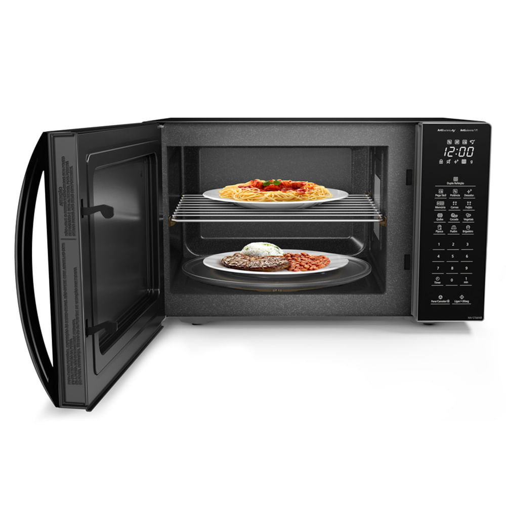 Microondas de Mesa Panasonic com 34 Litros Preto - NN-ST66NBRUN