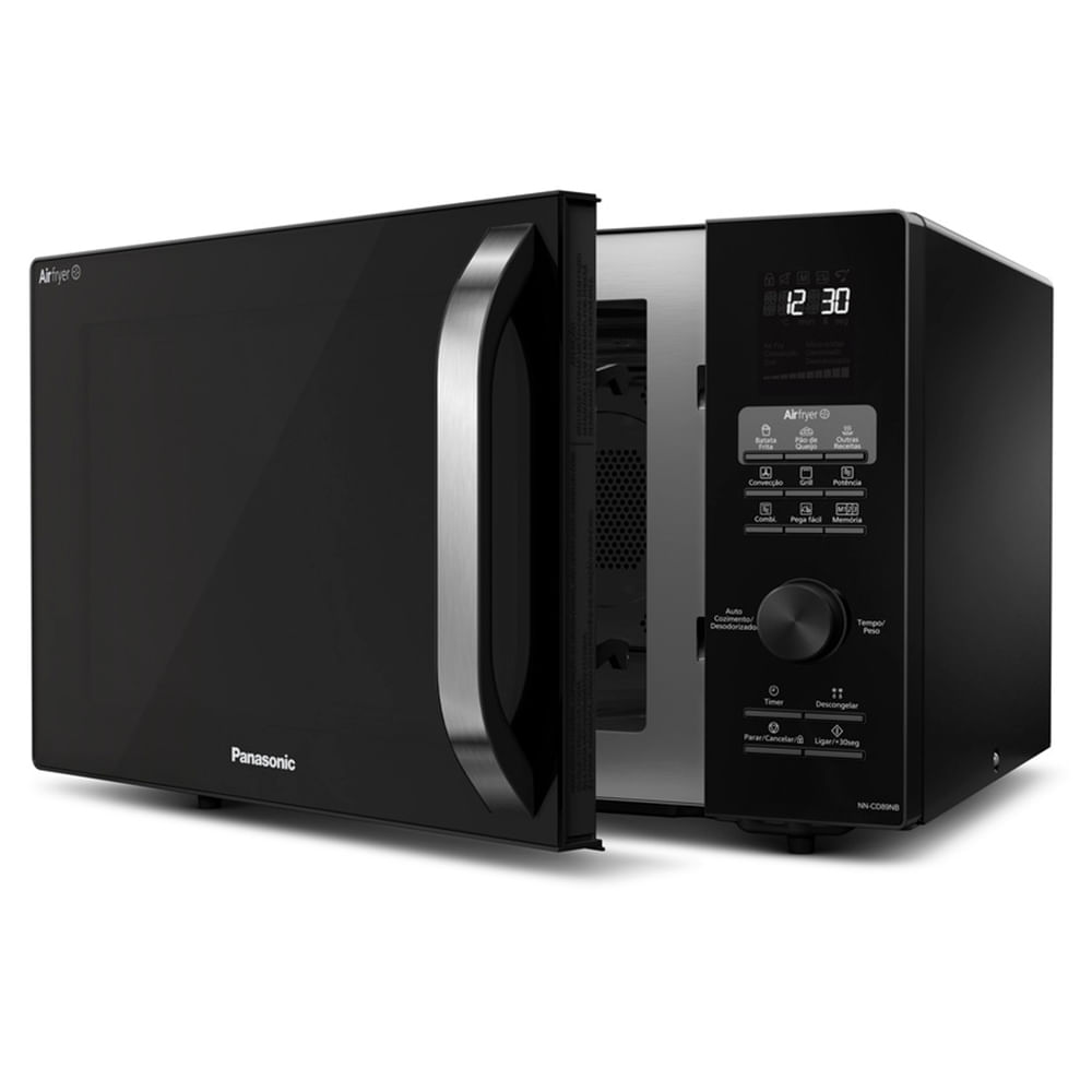 Microondas de Mesa 4 em 1 Panasonic com 30 Litros de Capacidade com Função Grill, Airfryer e Convecção Preto Fosco