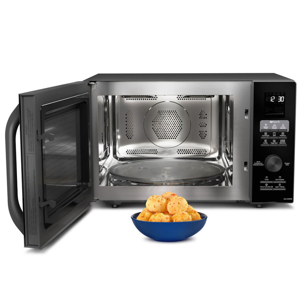 Microondas de Mesa 4 em 1 Panasonic com 30 Litros de Capacidade com Função Grill, Airfryer e Convecção Preto Fosco
