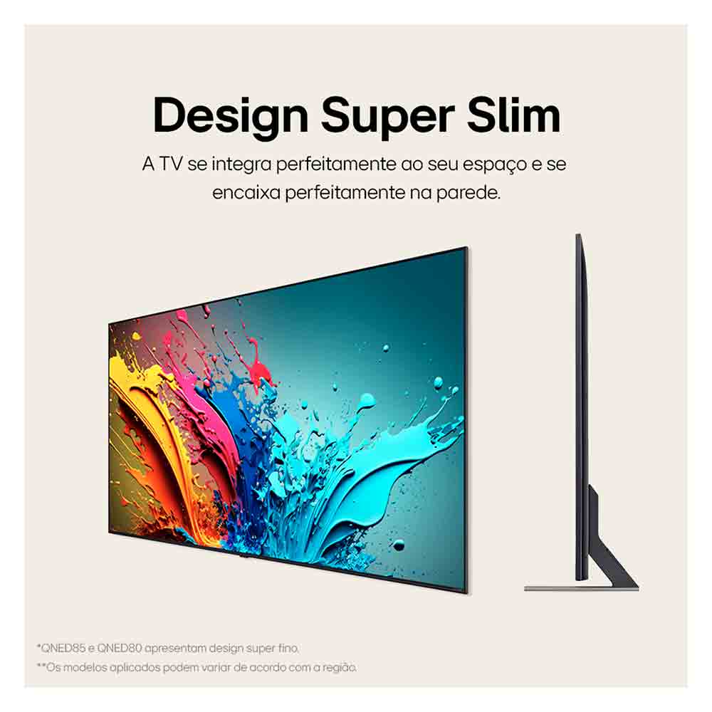 Smart TV 4K LG 75´´ Polegadas 75QNED85T QNED Processador   8, AI, Painel 120Hz, FreeSync e webOS 24