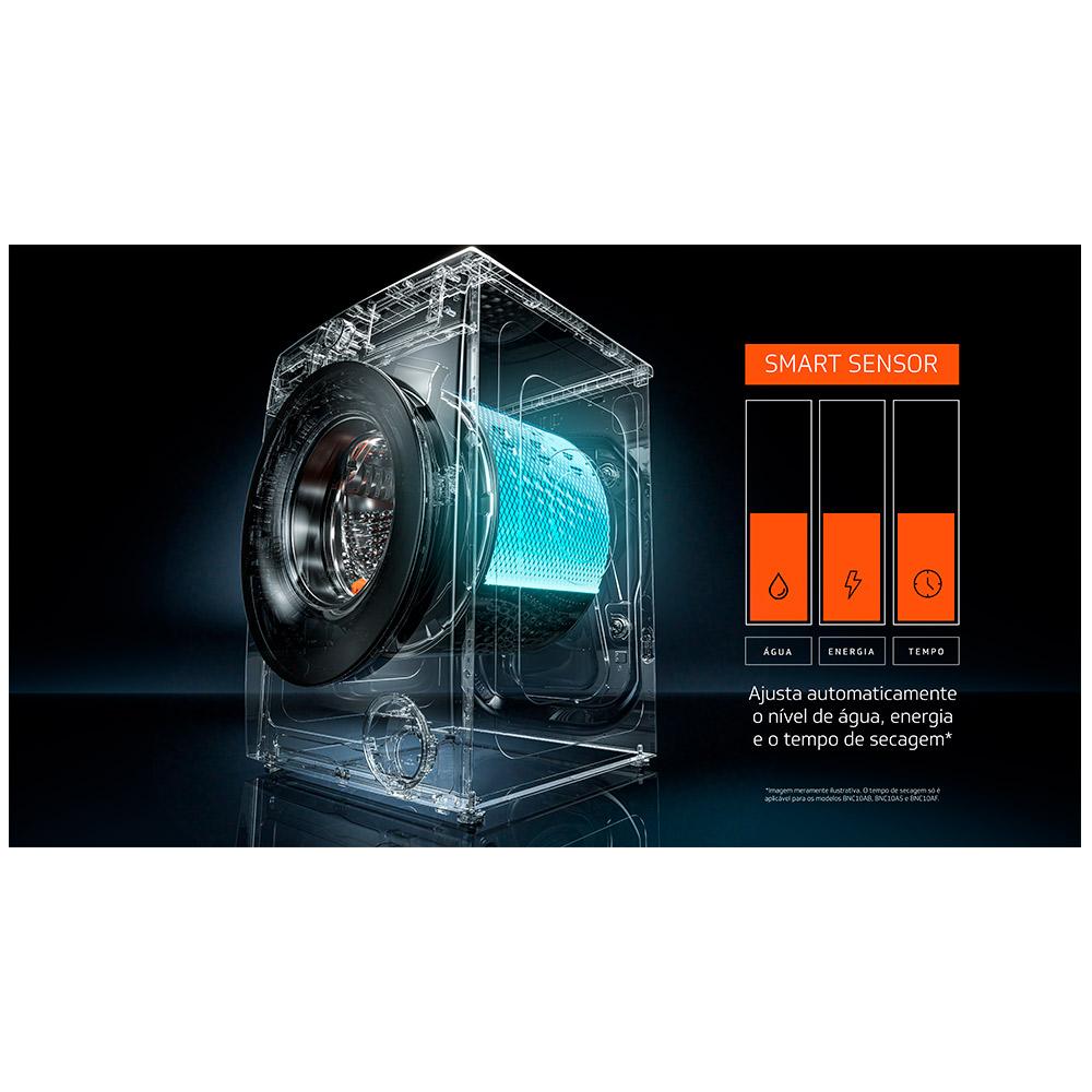Lava e Seca Brastemp 10kg/6kg Branca Água Quente com Smart Sensor, Tira Manchas Pro e Motor Inverter - BNC10AB