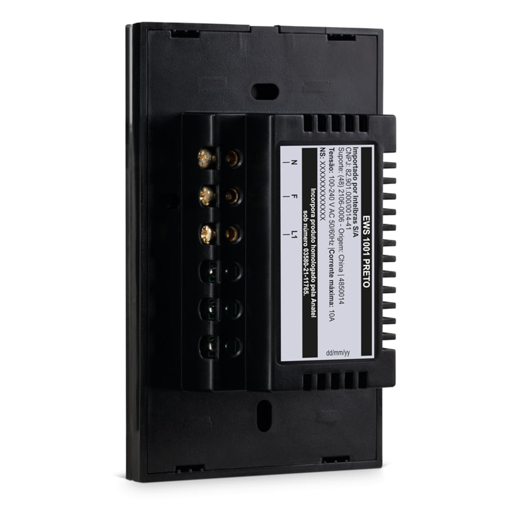 Interruptor Smart Touch Wi-Fi Izy com 1 Tecla Preto - Intelbras - EWS 1001