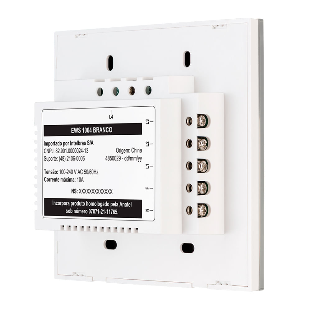 Interruptor Smart Touch Wi-Fi Izy com 4 Teclas Branco - Intelbras - EWS 1004