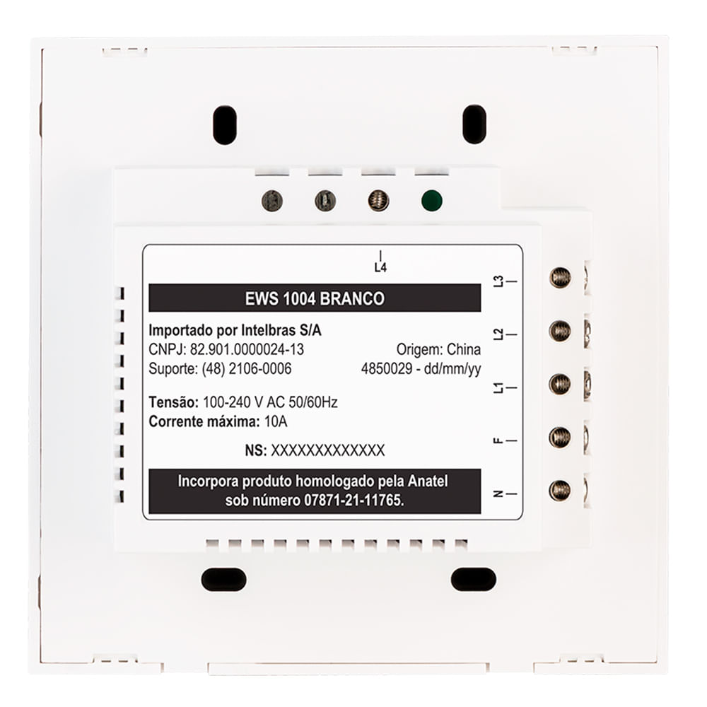 Interruptor Smart Touch Wi-Fi Izy com 4 Teclas Branco - Intelbras - EWS 1004