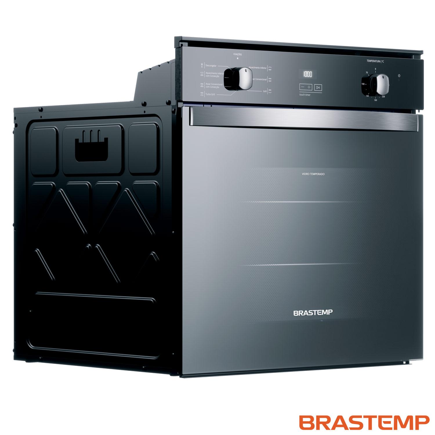 Forno de Embutir Elétrico Brastemp 84 Litros Inox Espelhado com Convecção e Timer Touch