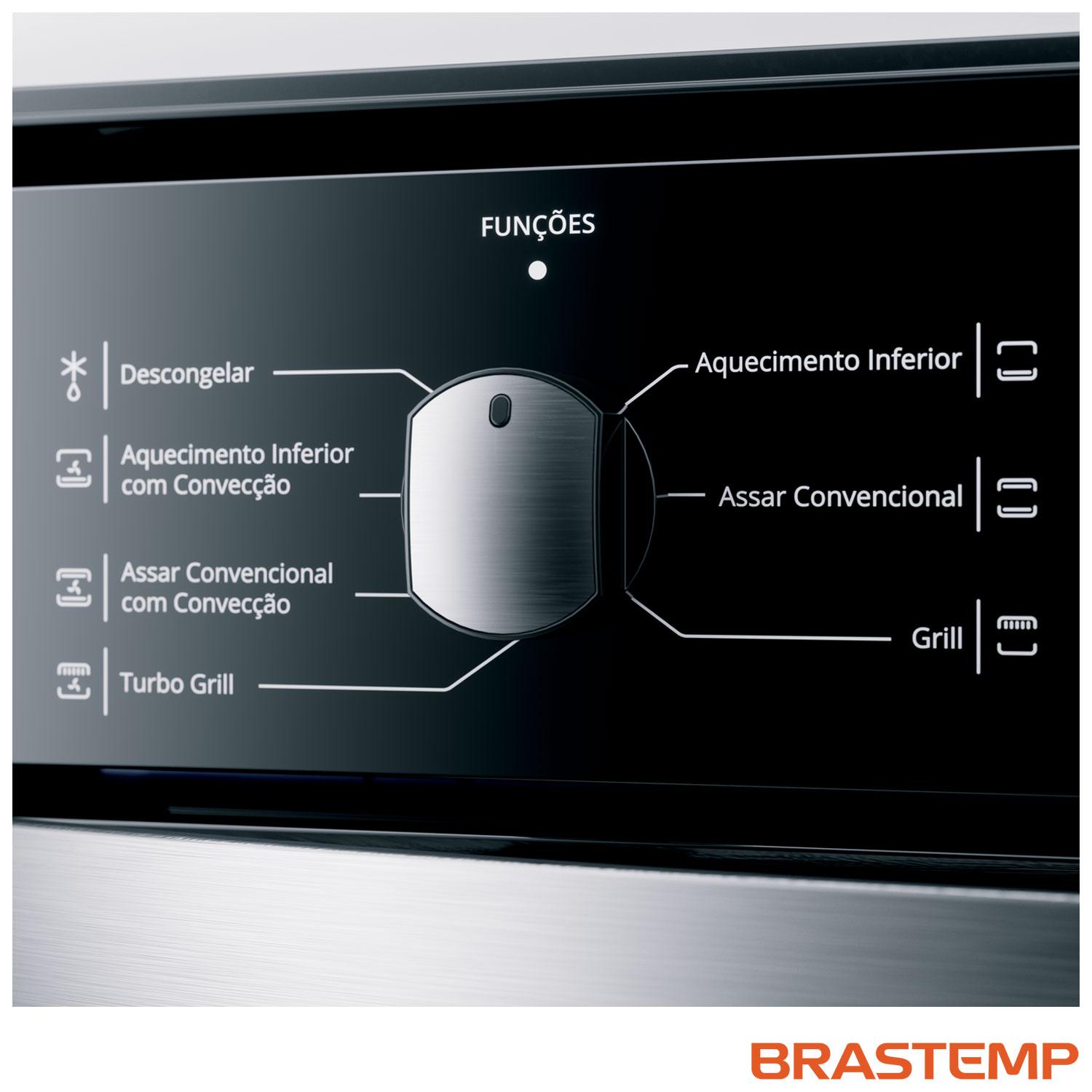 Forno de Embutir Elétrico Brastemp 84 Litros Inox Espelhado com Convecção e Timer Touch