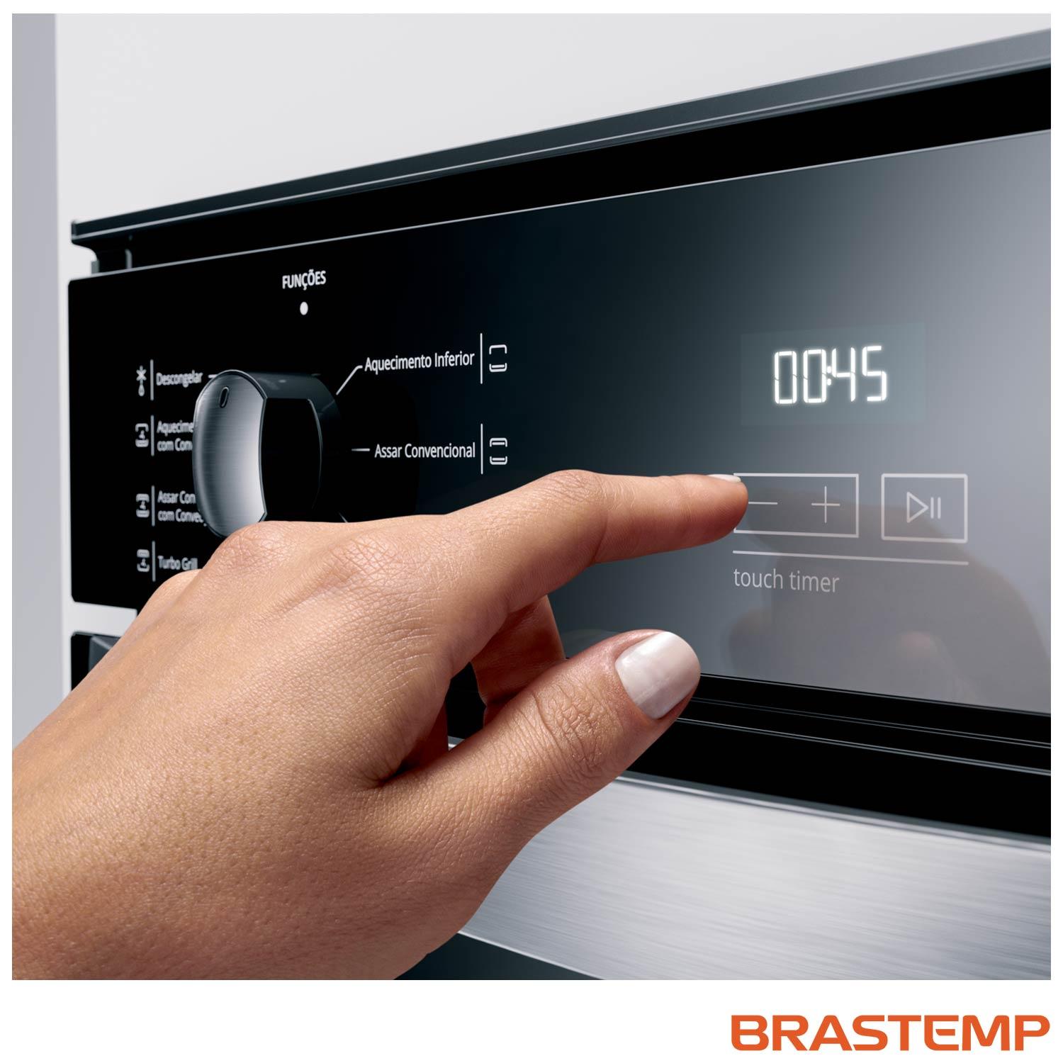 Forno de Embutir Elétrico Brastemp 84 Litros Inox Espelhado com Convecção e Timer Touch