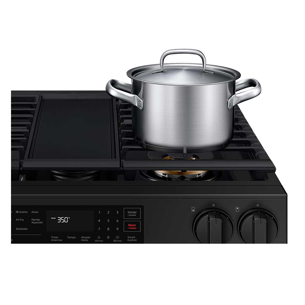 Fogão de Piso Samsung de 05 Bocas Serie 3 com Wifi e Air Fry Inox - NSG6DG83