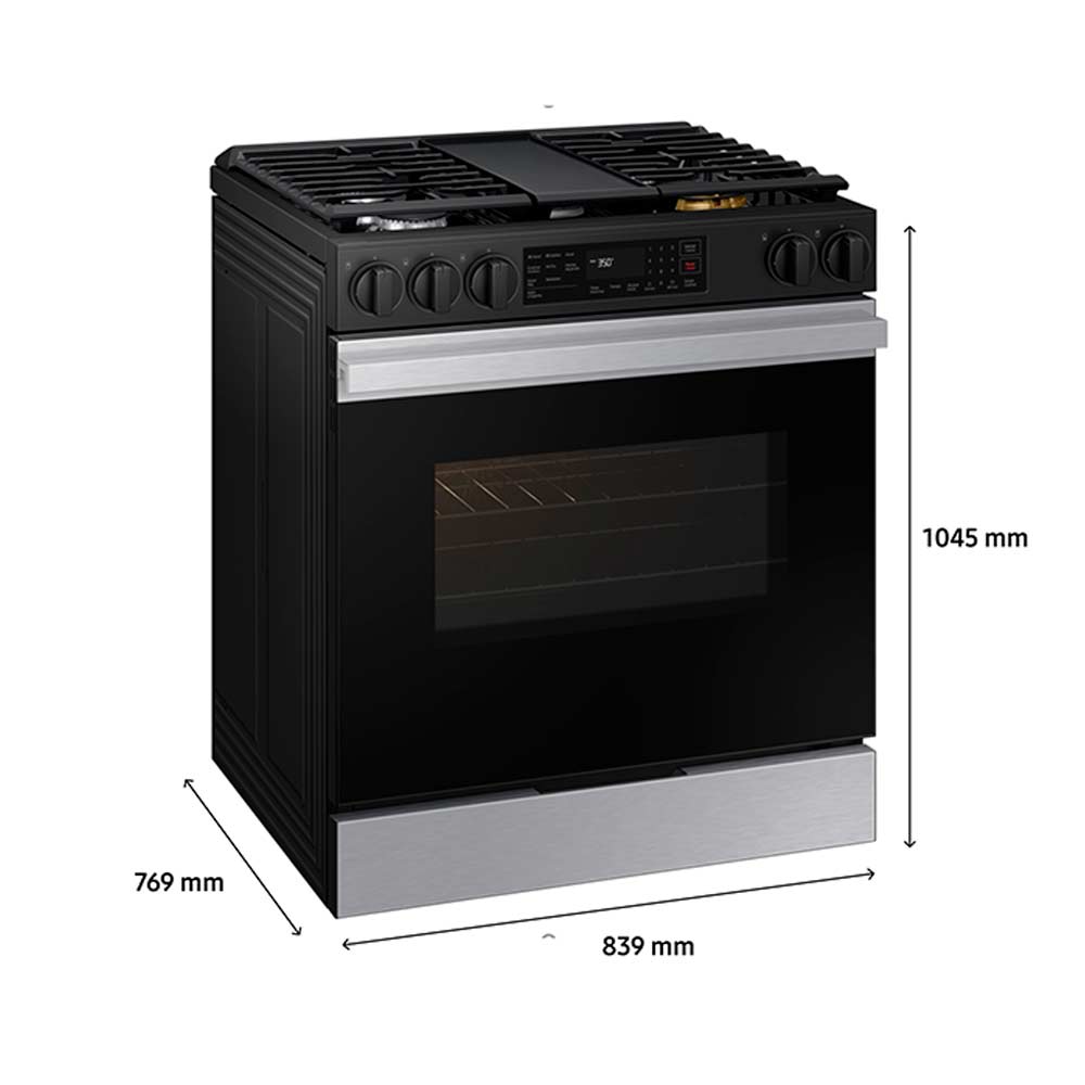 Fogão de Piso Samsung de 05 Bocas Serie 3 com Wifi e Air Fry Inox - NSG6DG83