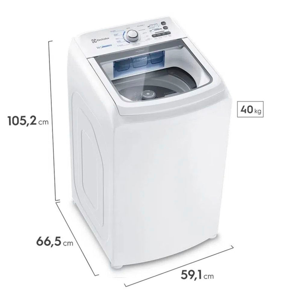 Máquina de Lavar 14kg Electrolux Essential Care com Cesto Inox, Jet&Clean e Ultra Filter (LED14)