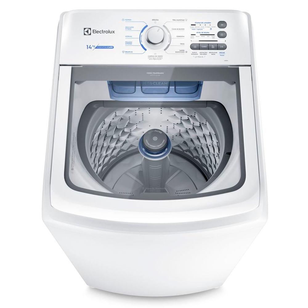 Máquina de Lavar 14kg Electrolux Essential Care com Cesto Inox, Jet&Clean e Ultra Filter (LED14)