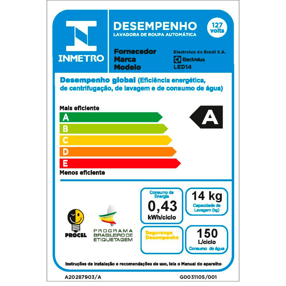 Máquina de Lavar 14kg Electrolux Essential Care com Cesto Inox, Jet&Clean e Ultra Filter (LED14)