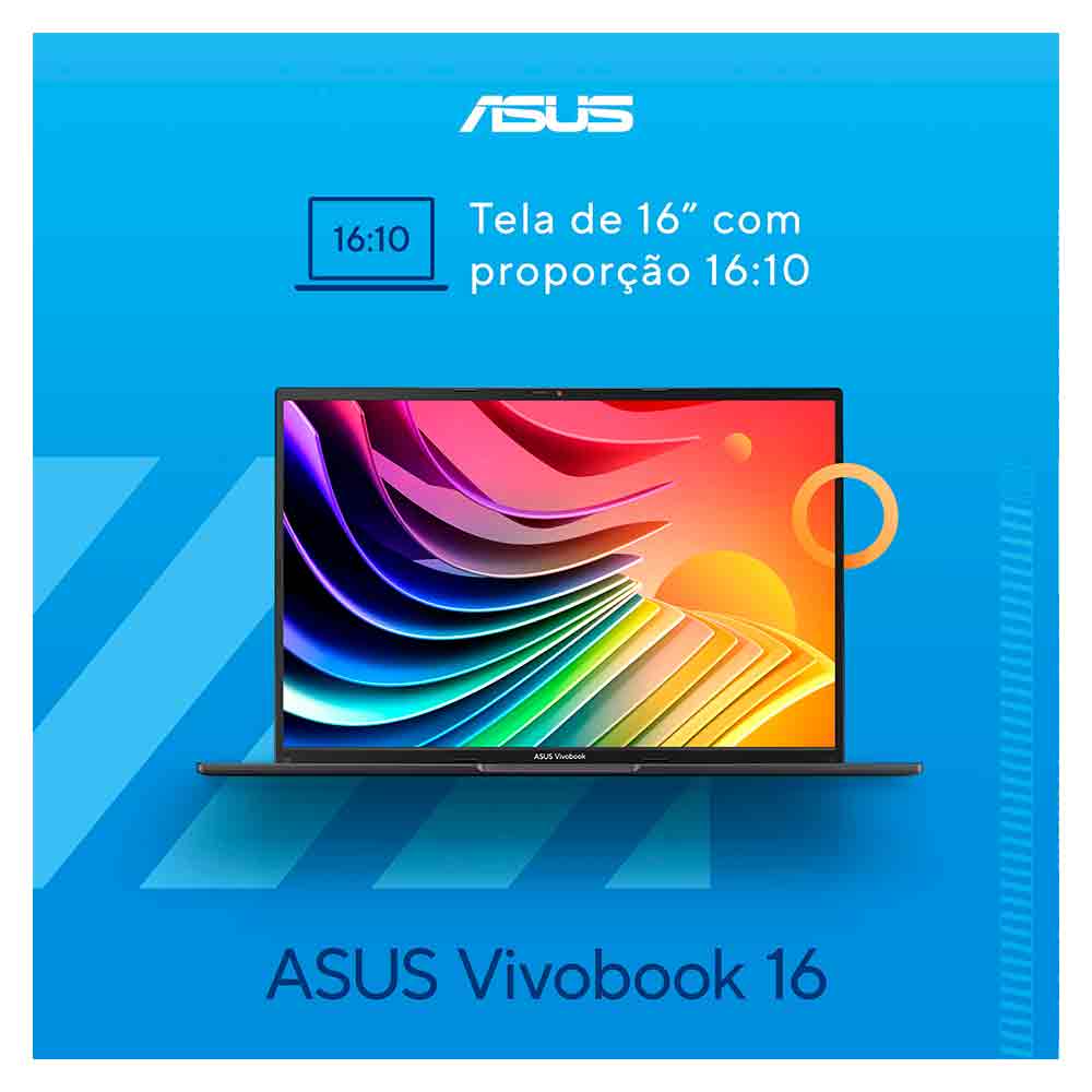 Notebook Asus Vivobook 16, Intel Core i7 1355U, 16GB, 512GB SSD, Tela de 16", Cool Silver - X1605VA-MB763W