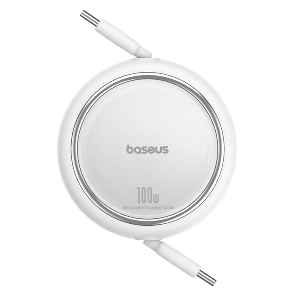 Cabo Tipo C para Tipo C Baseus Free2Draw Mini Retrátil 100W 1 m Baseus Branco - P10364500211-00