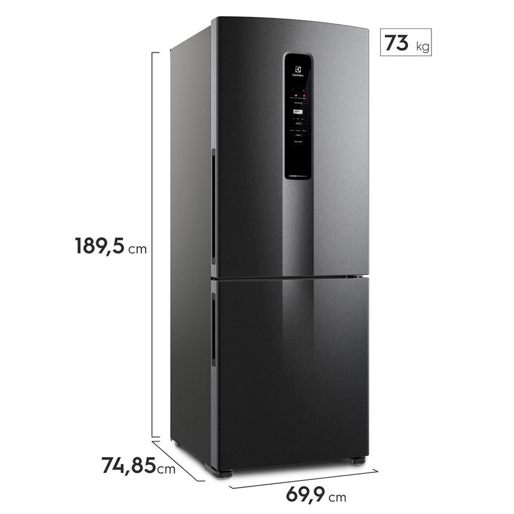 Refrigerador de 02 Portas Electrolux Frost Free com 490 Litros Efficient com AutoSense Inverse Black Look - IB7B