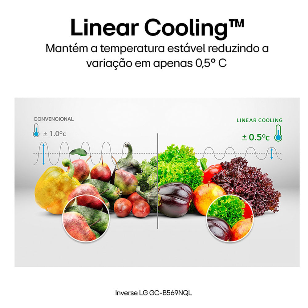 Refrigerador Inverse LG de 02 Portas Frost Free com 451 Litros Black Inox - GCB569NQL