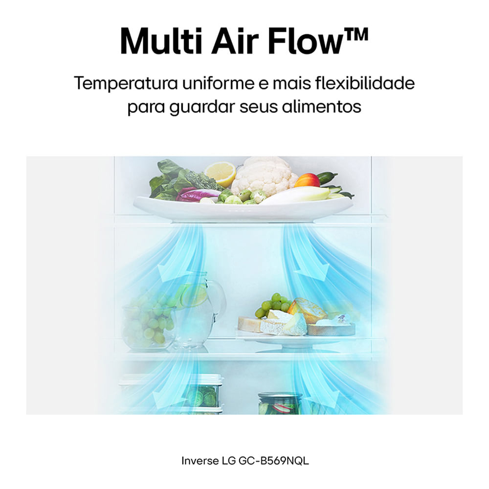 Refrigerador Inverse LG de 02 Portas Frost Free com 451 Litros Black Inox - GCB569NQL