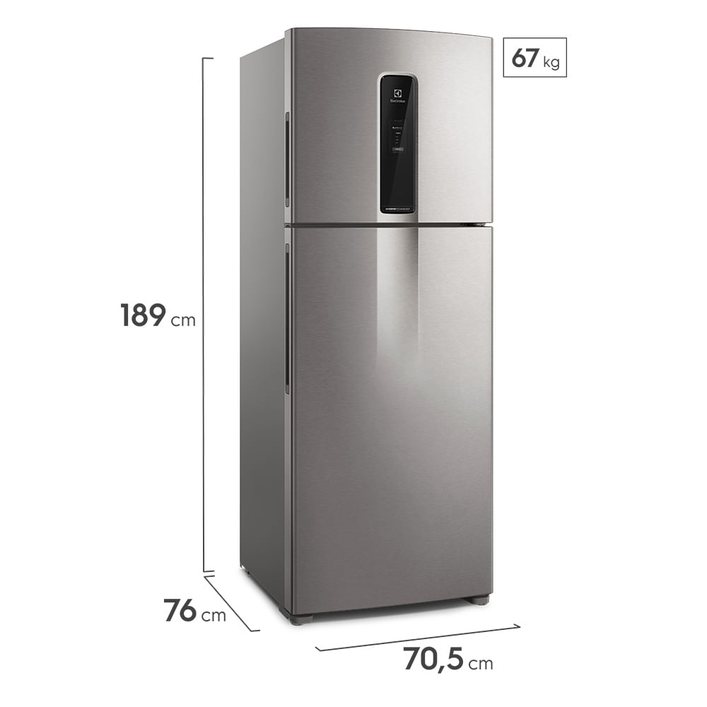 Refrigerador de 02 Portas Electrolux Frost Free com 480 Litros Efficient com AutoSense Inverter Inox Look - IT70S