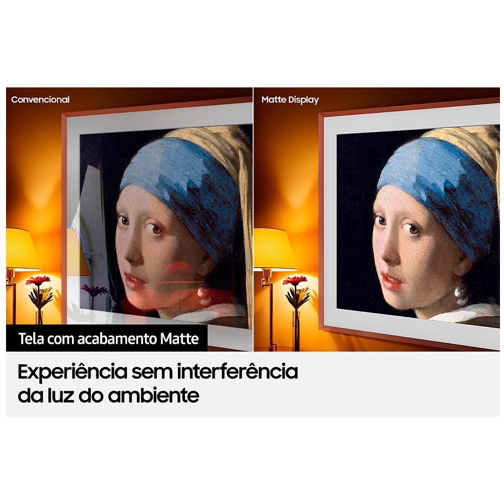 Smart TV Samsung The Frame QLED 32" Polegadas 32LS03C Tela Matte, Design Slim e Wi-Fi