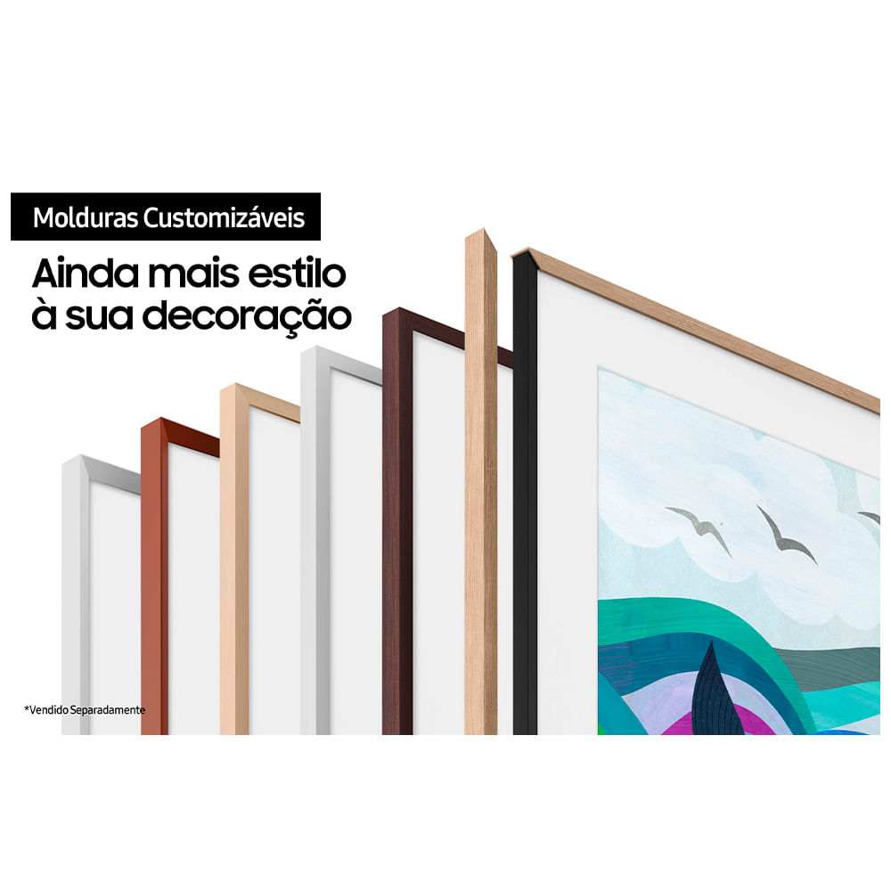 Smart TV Samsung The Frame QLED 32" Polegadas 32LS03C Tela Matte, Design Slim e Wi-Fi
