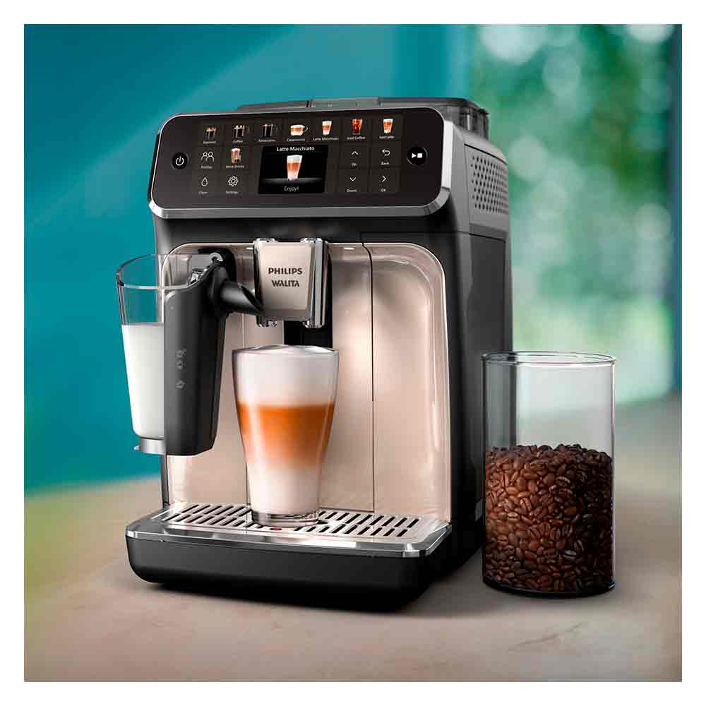 Cafeteira Espresso Superautomática LatteGo Preta e Cromada com 20 Tipos de Bebidas - EP5547