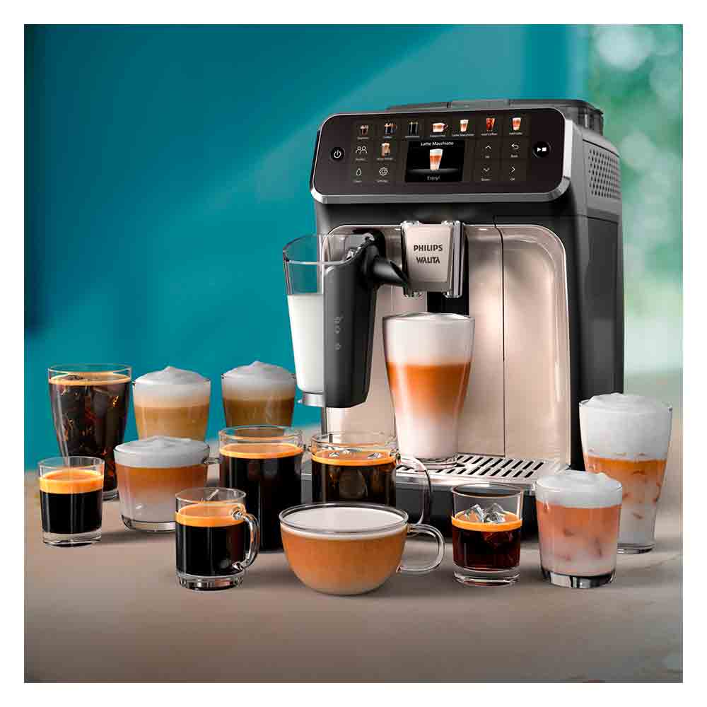 Cafeteira Espresso Superautomática LatteGo Preta e Cromada com 20 Tipos de Bebidas - EP5547