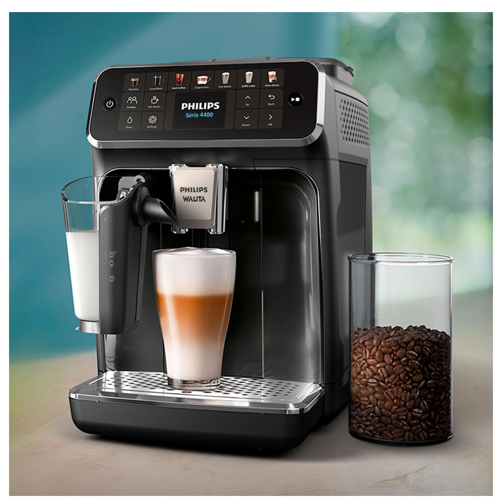 Cafeteira Espresso Superautomática LatteGo Série 4400 Philips Walita Preta com 12 Tipos de Bebidas - EP4441