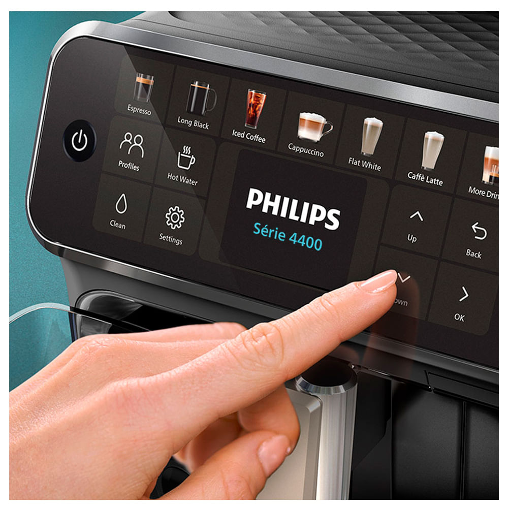 Cafeteira Espresso Superautomática LatteGo Série 4400 Philips Walita Preta com 12 Tipos de Bebidas - EP4441