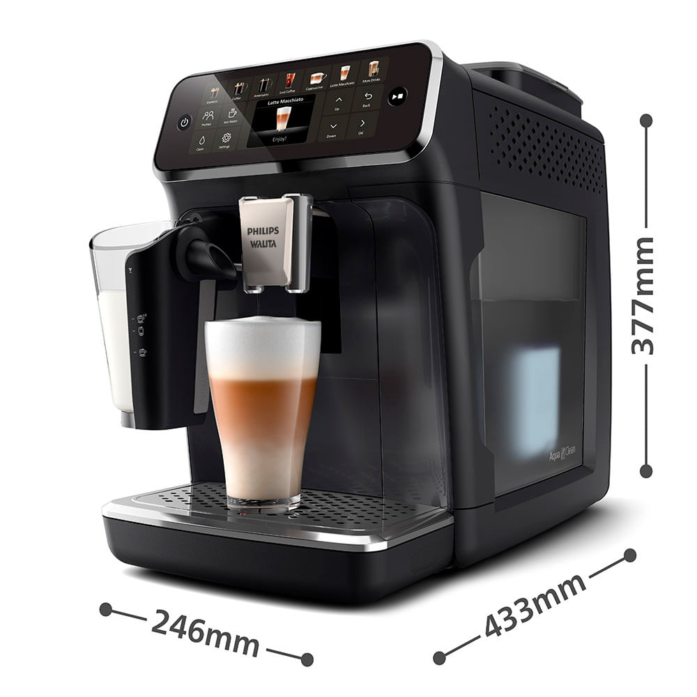 Cafeteira Espresso Superautomática LatteGo Série 4400 Philips Walita Preta com 12 Tipos de Bebidas - EP4441