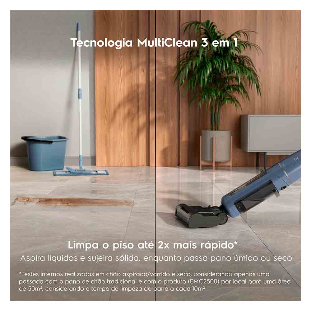 Limpadora de Piso sem Fio Electrolux Experience Capacidade de 0,58 Litros com MultiClean 3 em 1 - EMC2500