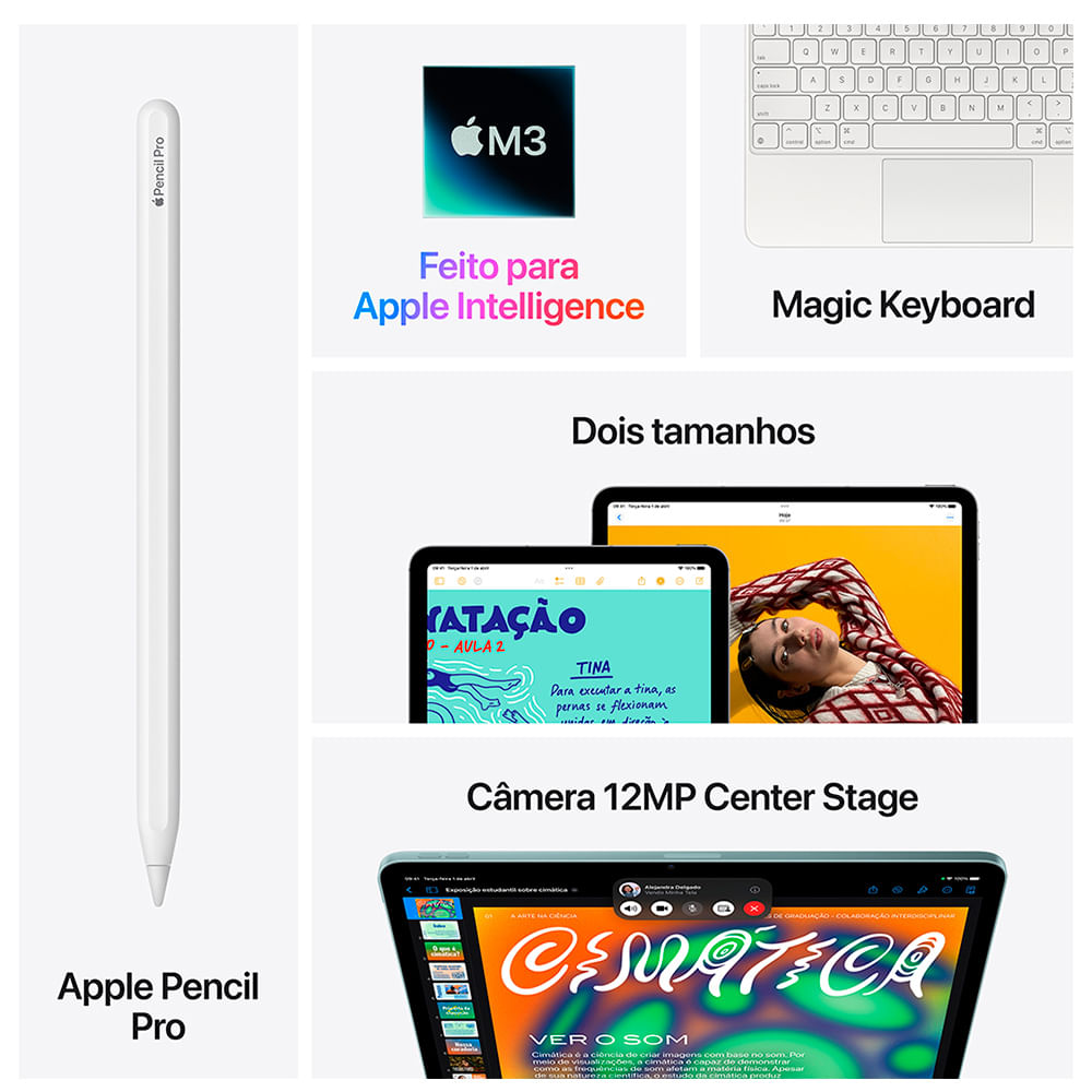 iPad Air Apple Processador M3 (13", Wi-Fi + Cellular, 512GB) - Cinza-espacial