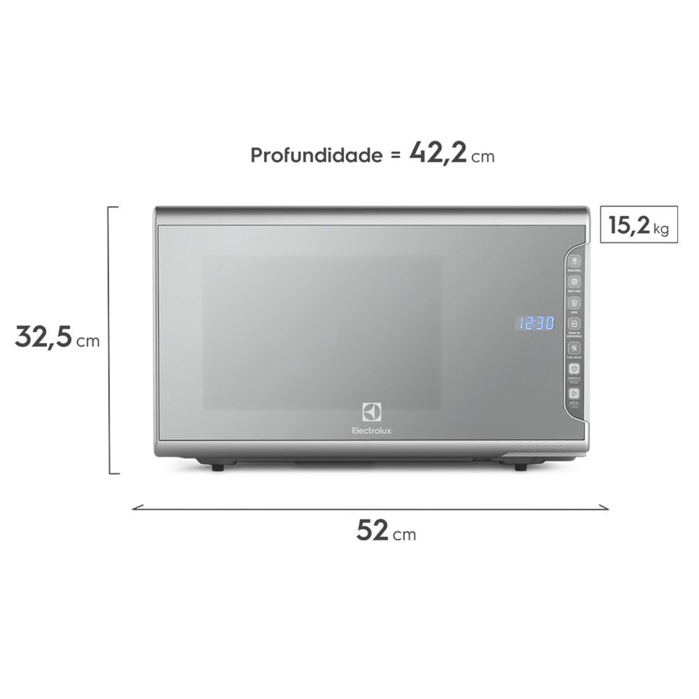 Micro-Ondas Electrolux Prata com Painel Integrado 31L (MI41S)
