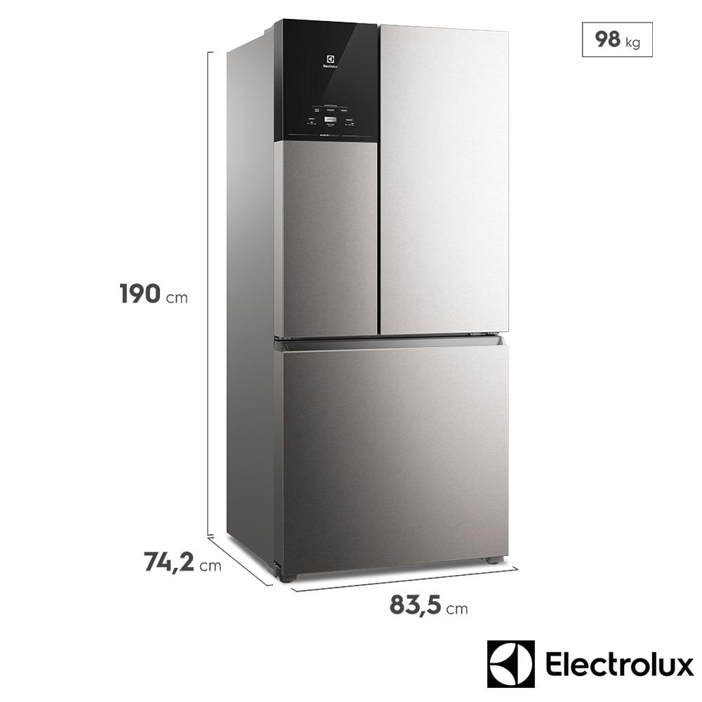 Refrigerador Multidoor Efficient Electrolux de 03 Portas Frost Free com 590 Litros AutoSense e Inverter Inox IM8S
